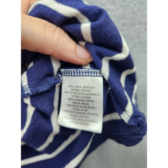 Anthropology Striped Lace Overlay Sleeveless Top Xsmall - Picture 3 of 4